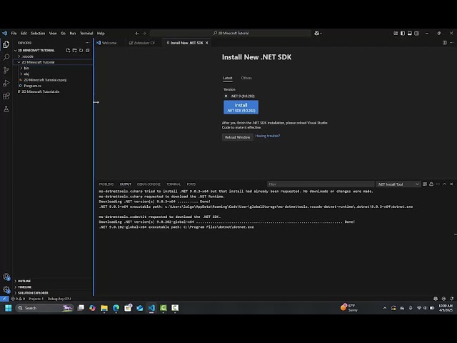 C# 2D Minecraft Tutorial - Episode 1 (Setting Up Raylib and VS Code)