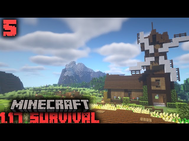 I made a windmill, and it doesn't look that bad |  Minecraft 1.17 Survival #5