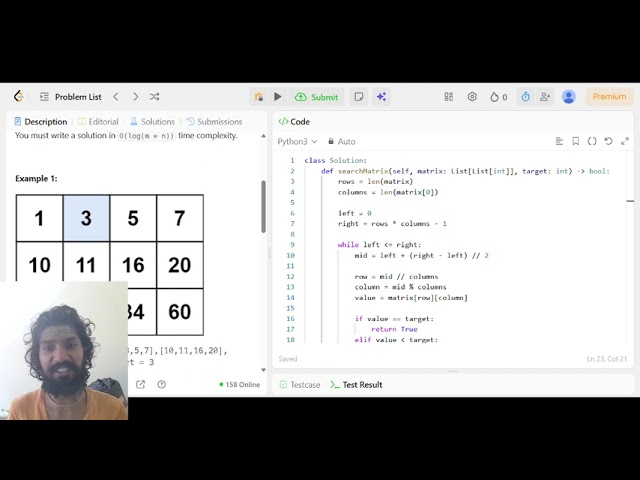 LeetCode 74: Search a 2D Matrix Explained | Binary Search in Python