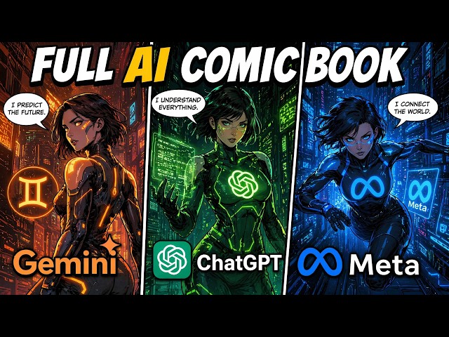 ChatGPT vs Meta vs Gemini Make Superhero Comic From Scratch