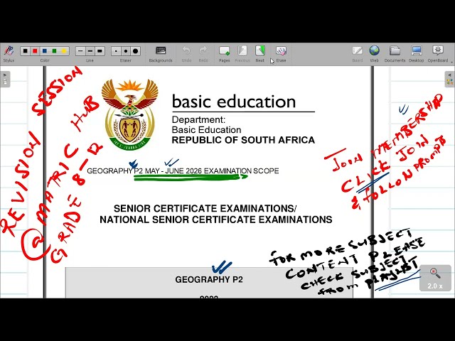 Geography  Grade 12 P2 :May  -  June 2026 Examination Scope & Revision Guide with Answers.