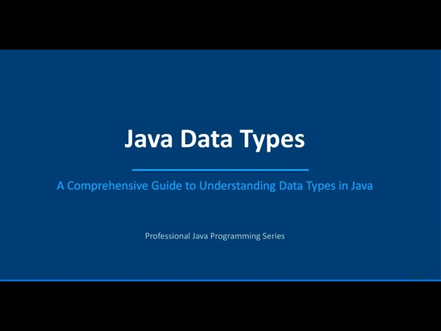 ☕ Java Data Types – Complete Guide for Beginners & Students 
