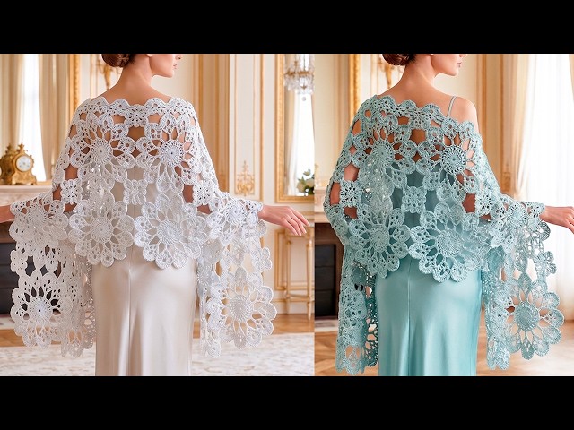 Beautiful Crochet Shawl Wrap Scarf Step by Step Tutorial for Beginners