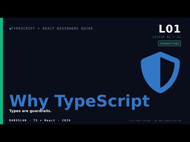 TS React Beginners 01 Why TypeScript -  Why TypeScript? The 2026 case (in 8 minutes)