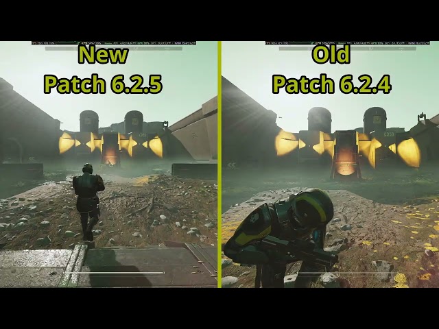 Helldivers 2 Patch 6.2.4 & 6.2.5 Side by Side comparison, Tutorial Mission.