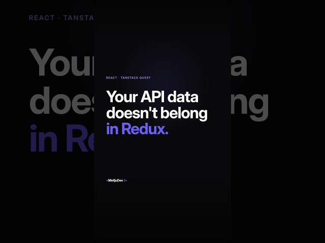 TanStack Query: Server State Is Not Client State #tanstackquery #reactquery #react #webdev