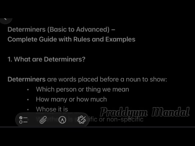 Determiners || Basic to Advance || Praddyum Mandal || PDM notes 