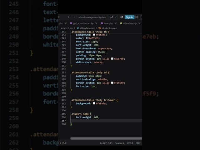 Build a Modern Attendance UI with Custom CSS & Bootstrap