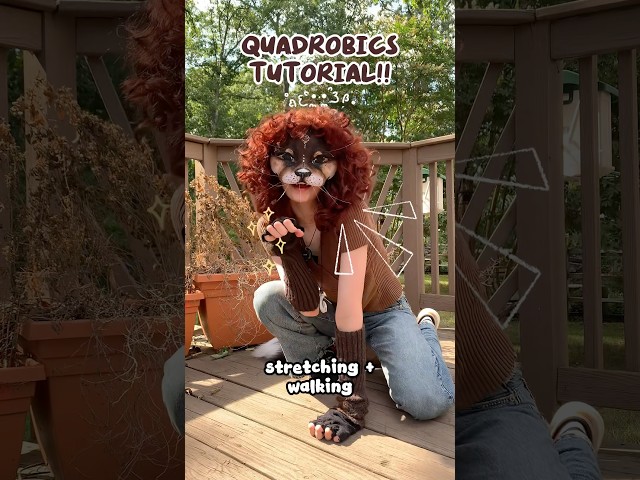 Therian Quadrobics tutorial! #therian #therianthropy #tutorial #furry #quadrobics #therianmask