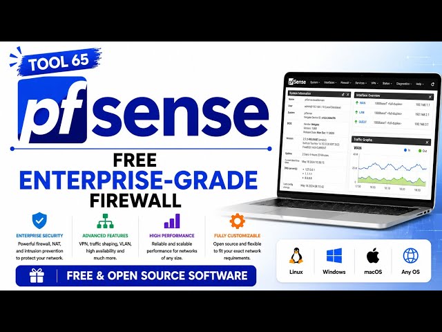 Tool 65 | pfSense: Free Enterprise-Grade Firewall | Free & Open Source Software | Uplatz
