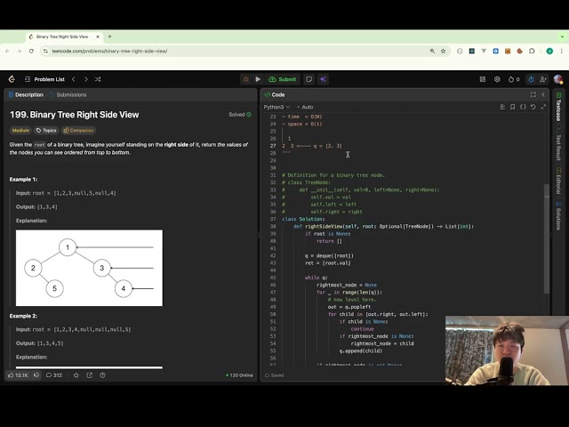Binary Tree Right Side View (LeetCode)