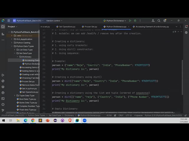 Dictionaries in python