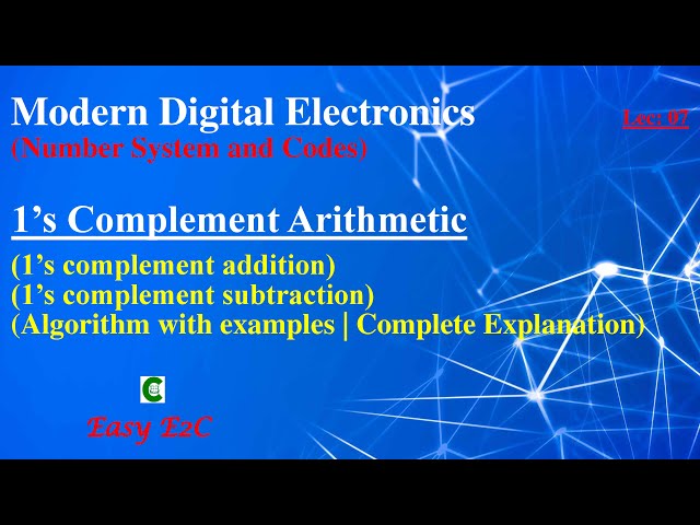 1's Complement Arithmetic | 1's Complement Addition | 1's Complement Subtraction | Number System