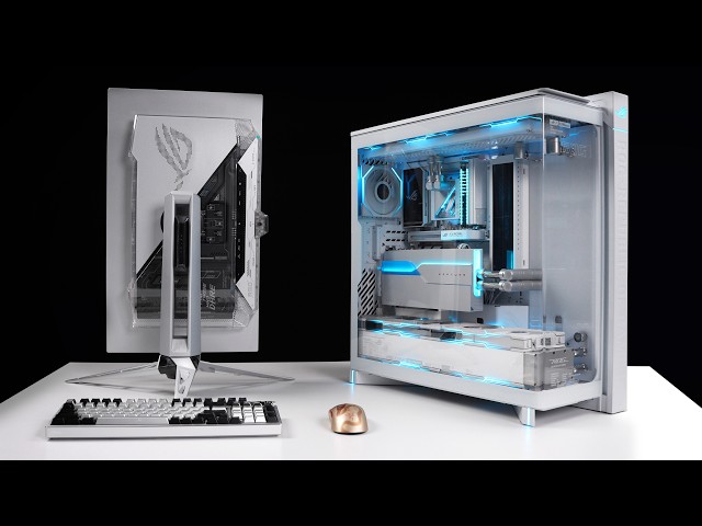 「BRO」$14,000 ULTIMATE WHITE PC BUILD! ROG Cronox GR801 + RTX 5090 D Custom Loop #pcbuild