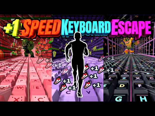Immersive Interactive Warm Up | ROBLOX +1 SPEED KEYBOARD ESCAPE RUN! ⌨️🔊 Obby | Full Body #54