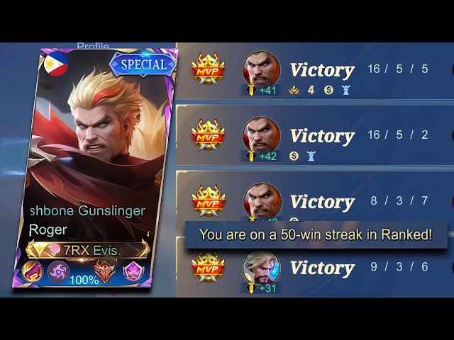 GLOBAL ROGER PERFECT WINSTREAK BUILD TUTORIAL! (MUST TRY)  |MLBB