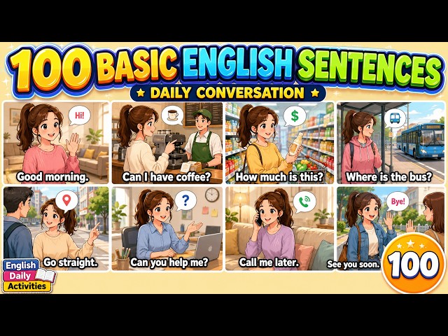 100 Basic English Sentences for Daily Conversation | English Speaking Practice | word wave