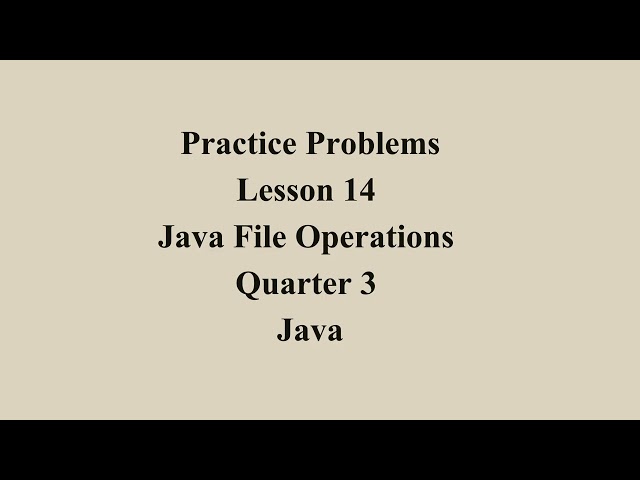 Java File Operations | Q3 Java L14 P1 | SMILE ROAD