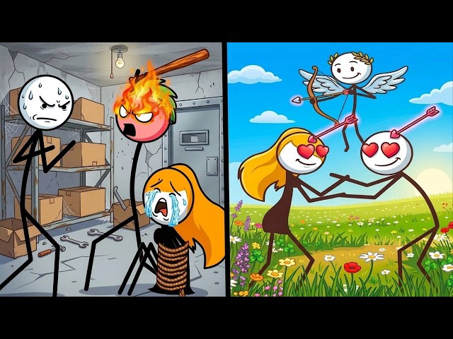 FLASHBACK vs SKIP LOVE - Satisfying STICKMAN Double Gameplay ASMR (android/ios)