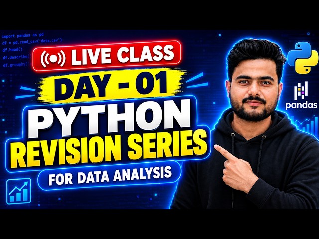 🔴 LIVE CLASS - Python Day 01| Python One Shot Revision | Python Full Revision Series | Study2Job
