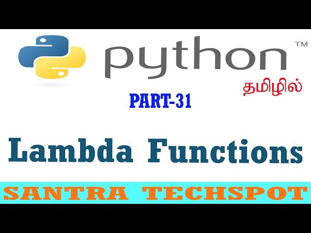 #31| Python Beginners Tutorial in Tamil | Lambda Function in Python tamil