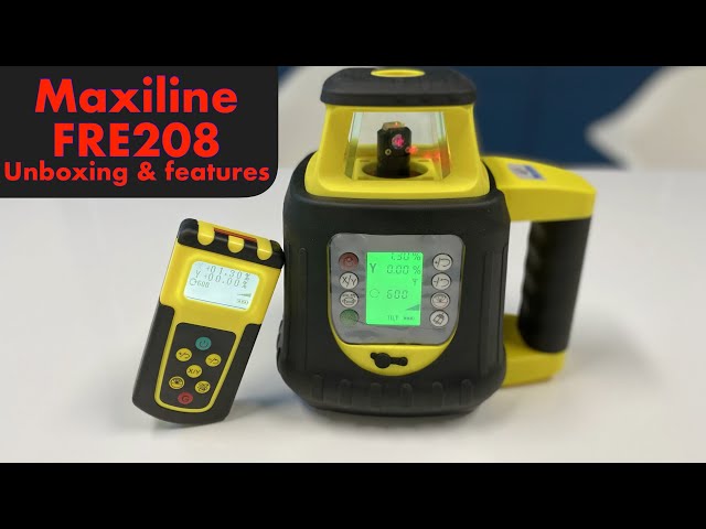 Maxiline FRE208 Digital Grade Setting Red Beam Rotary laser level Unboxing and Features