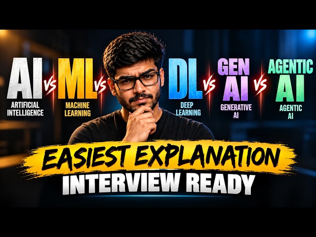 AI vs ML vs DL vs GEN AI vs AGENTIC AI | EASIEST Explanation On YOUTUBE | INTERVIEW READY