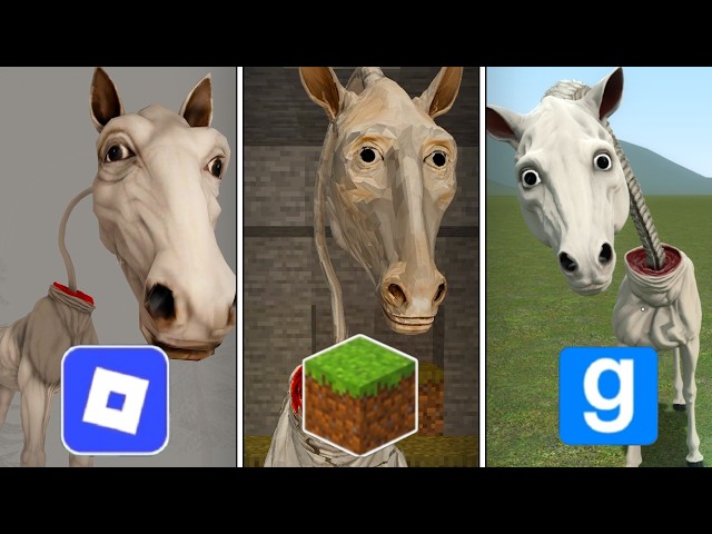 Roblox vs Minecraft vs Garry's Mod - Creepy Horse Roblox Chase Test