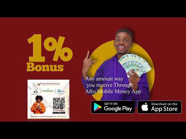 Afro Mobile Money - Cash In / Cash out for Free* - 1% Bonus
