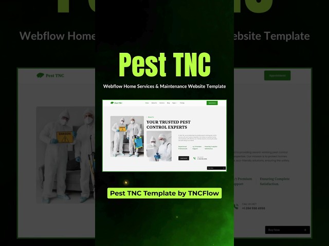 Webflow Template For Home Services & Maintenance Website - Pest TNC