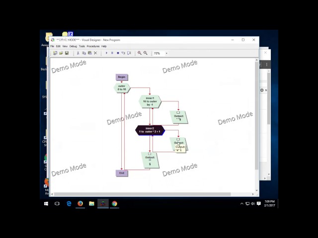 nested loop, print a triangle, VisualLogic, v1