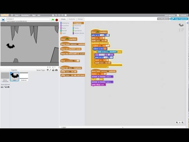 Flappy Bat Spiel programmieren