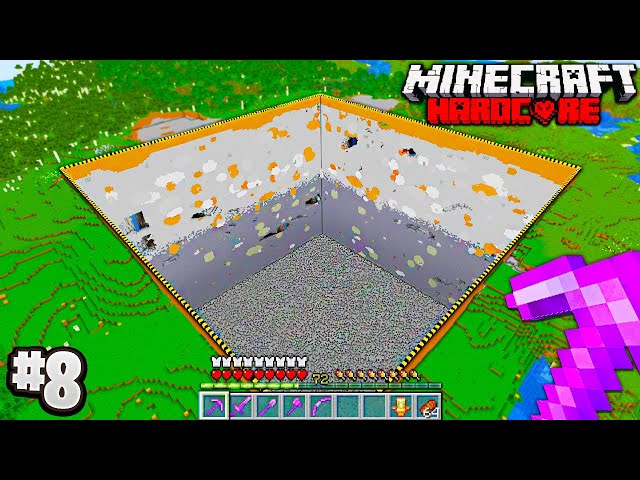 I Mined a 100x100 AREA To BEDROCK in Hardcore Minecraft! (Episode 8)