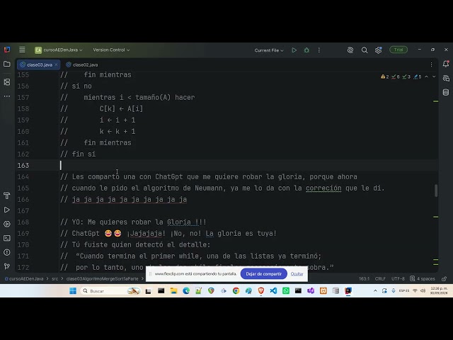 Curso de AED en Java Clase 03 Algoritmo Ordenamiento MergeSort 1a Part Escuela Libre de Programación