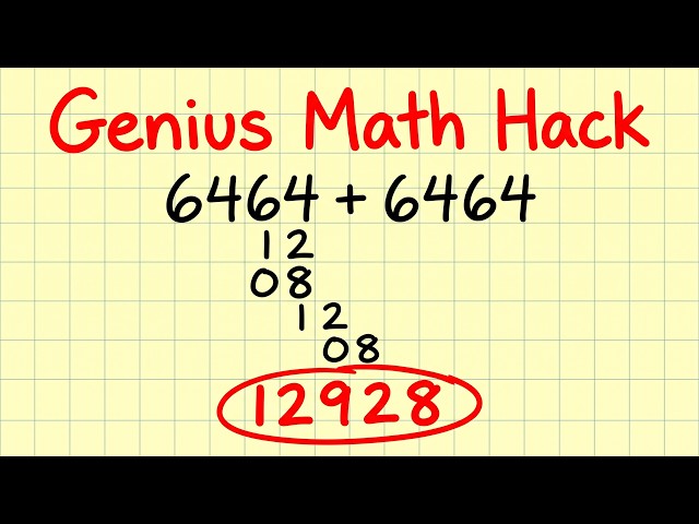 Genius Math Hack: Easy Addition Trick for Big Numbers (6464 + 6464) #maths