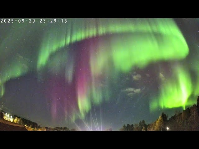 Webcam timelapse of Aurora, northern lights