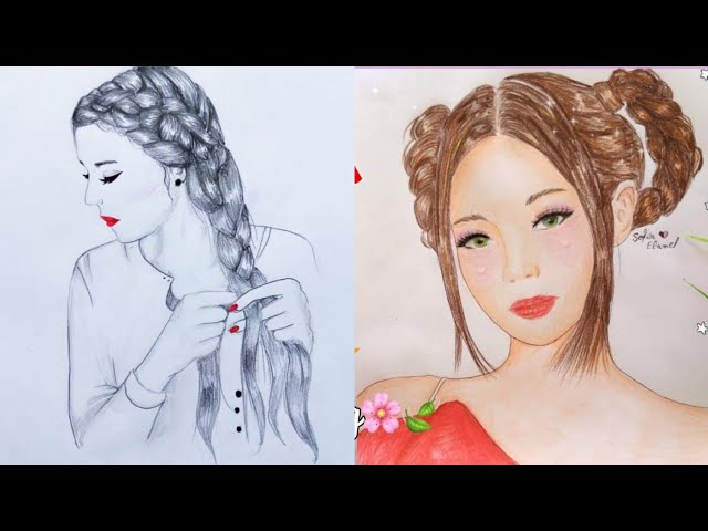 Ideas de arte para 2 chicas | Paso a paso para principiantes 🎨✨️