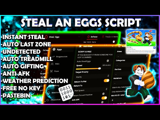 [UNDETECTED] STEAL AN EGG SCRIPT UPDATE! 🥚 INSTANT STEAL + AUTO GIFTING +WEATHER PREDICTION | NO KEY