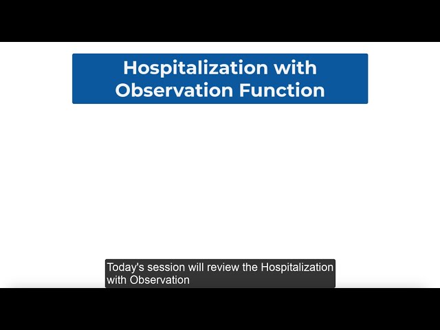 Teach Me CQL: Hospitalization with Observation