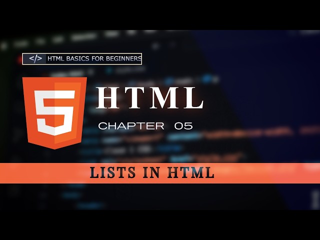 HTML Full Course in Urdu Hindi | CHAPTER 05 List | Complete Tutorial From Beginners To Pro