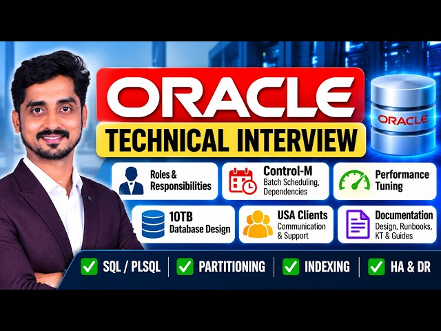Oracle Technical Interview Questions | Control-M | Performance Tuning | 10TB Database Design
