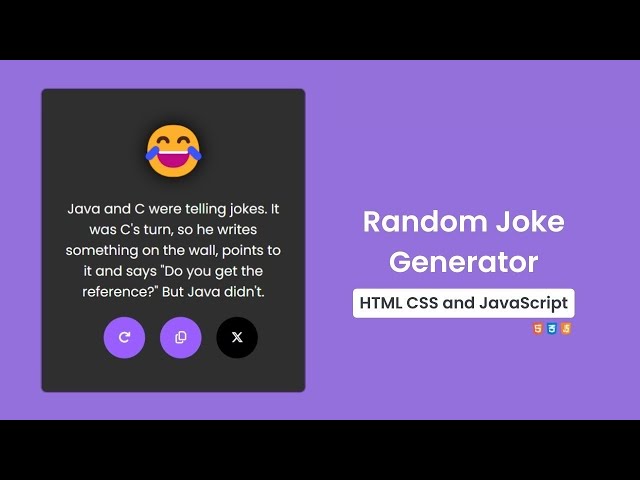 Random Joke Generator in HTML CSS & JavaScript | Doxa Dev