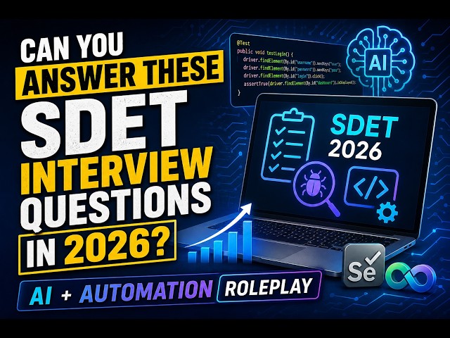 SDET Mock Interview 2026 | Automation Testing + AI Questions