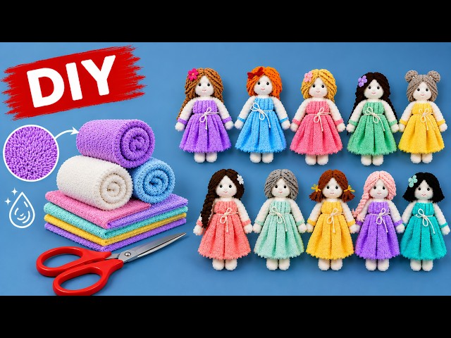 No Pattern, No Stuffing! ❤ Cute Little Doll from a Soft Towel 🌺 EASY!
