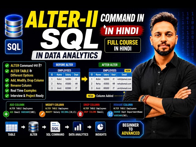 Alter Table Command with Constraints in SQL for Data Analytics | Full Course