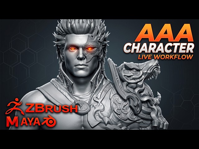 Sculpting a AAA Game Character in ZBrush | Full Workflow 🔴 LIVE