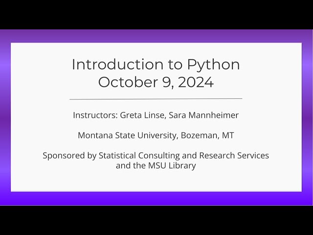 Intro to Python, Fall 2024 - Ava Yazdian, Sara Mannheimer, Sally Slipher, and Great Linse