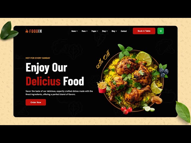 How to Make a Restaurant Website Using HTML & CSS | Full Responsive Design Tutorial