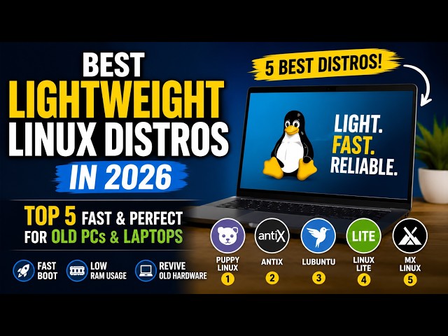 Best Lightweight Linux Distros 2026 | Top 5 Fast Linux OS for Old PCs