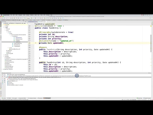 Android Tutorials by JavaCourseDrive - Type Converters | Android Architecture Components